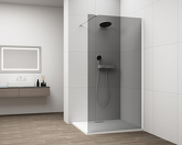 ESCA WHITE MATT jednodílná sprchová zástěna k instalaci ke stěně, kouřové sklo, 700 mm náhledová fotka produktu