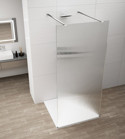 ESCA CHROME jednodílná sprchová zástěna do prostoru, sklo Flute, 1500 mm