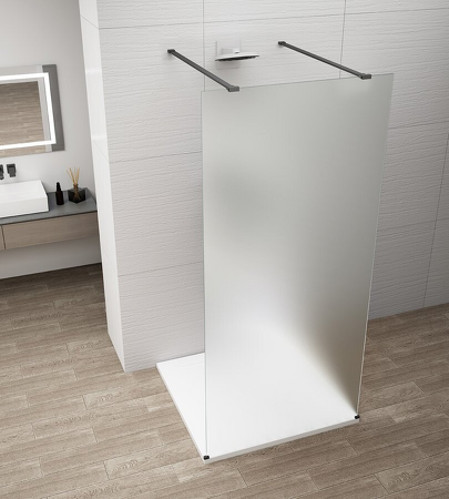ESCA BLACK MATT jednodílná sprchová zástěna do prostoru, matné sklo, 1200 mm