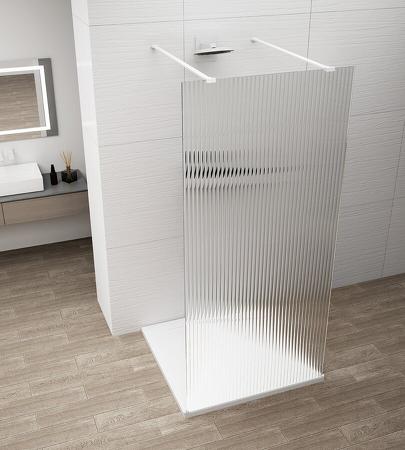 ESCA WHITE MATT jednodílná sprchová zástěna do prostoru, sklo Flute, 1500 mm