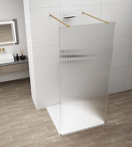 ESCA GOLD MATT jednodílná sprchová zástěna do prostoru, sklo Flute, 1200 mm náhledová fotka produktu