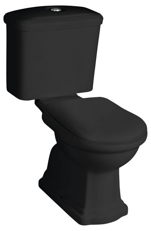 RETRO WC kombi, zadní odpad, černá-chrom
