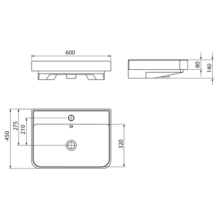 ZEN keramické umyvadlo nábytkové 60x45cm, bílá