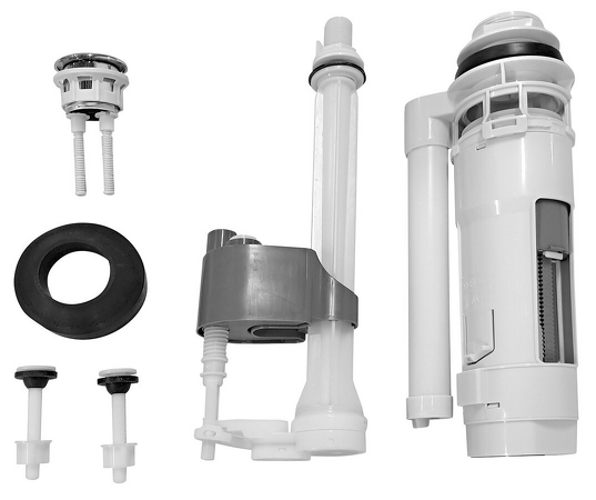 Splachovací souprava s DUAL tlačítkem, spodní napouštění 1/2", chrom