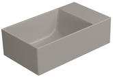 KUBE X keramické umyvadlo 40x23cm, bez otvoru, tortora mat náhledová fotka produktu