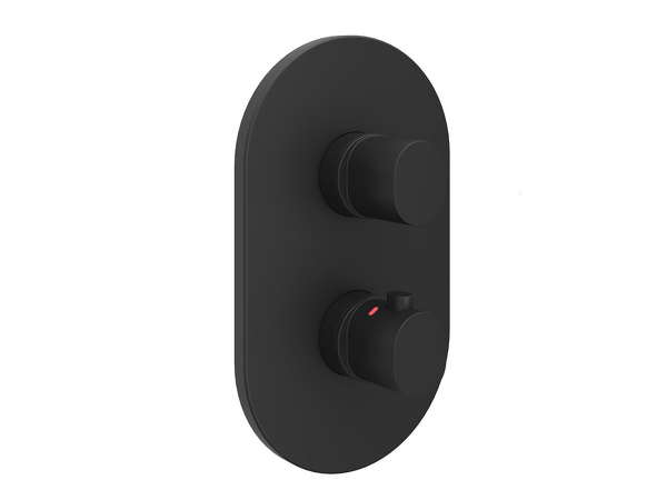 CR II 067.20BL.O3.RB071 Termostatická podomítková baterie, 3cestná bez tělesa, černá