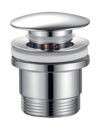 Umyvadlová výpust 6/4“, click-clack, velká zátka, tl.10-60mm, chrom