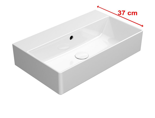 KUBE X keramické umyvadlo 60x37cm, broušená spodní hrana, bez otvoru, bílá ExtraGlaze