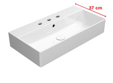 KUBE X keramické umyvadlo 70x37cm, broušená spodní hrana, 3 otvory, bílá ExtraGlaze náhledová fotka produktu