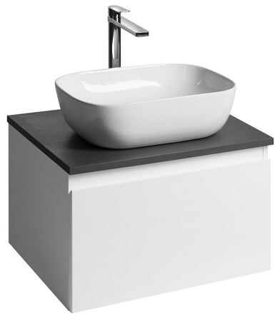 ALTAIR skříňka s deskou 58 cm, bílá/antracit břidlice