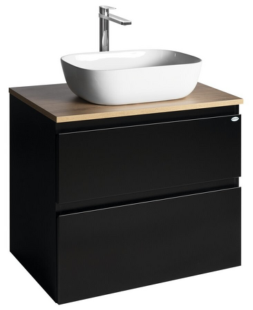 ALTAIR skříňka s deskou 68 cm, černá mat/dub emporio
