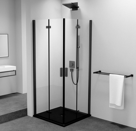 ZOOM BLACK čtvercový sprchový kout 900x900mm, rohový vstup