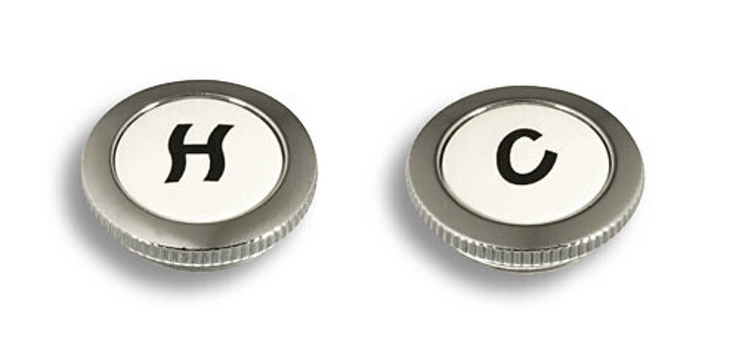 Označovač vody  teplá CLASSIC chrom