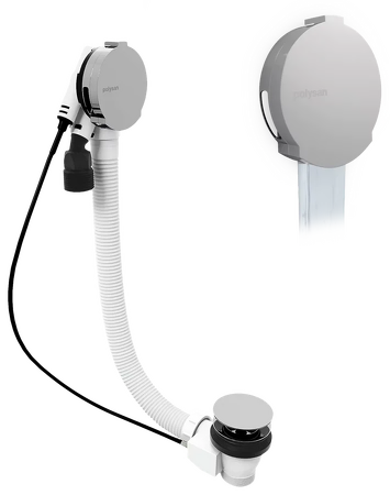 Vanová souprava s napouštěním, bovden, délka 600mm, zátka 72mm, chrom