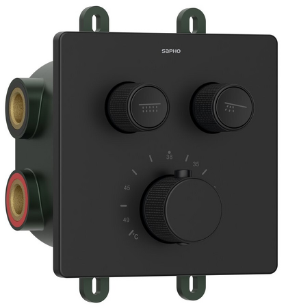 SMART SELECT podomítková sprchová termostatická baterie, box, 2 výstupy, černá mat