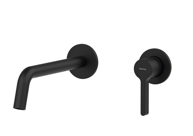 ICONIC podomítková dvouprvková umyvadlová baterie, černá mat