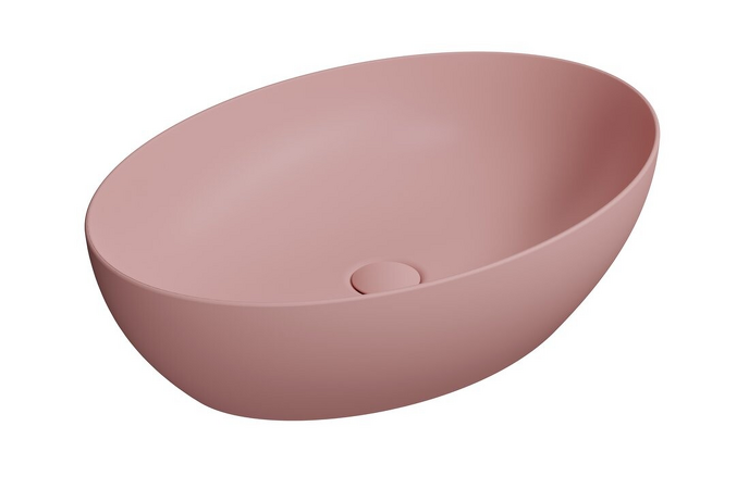 PURA keramické umyvadlo na desku, 60x42cm, blush mat