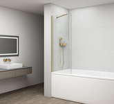FISA vanová zástěna 600x1500mm, zlato mat, čiré sklo náhledová fotka produktu
