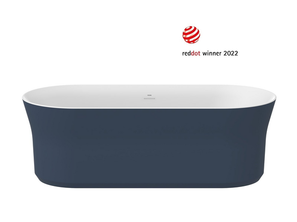 Vana Ypsilon 180x80, volně stojící, Deepsea Blue/bílá, krytka přepadu a odtoku bílá