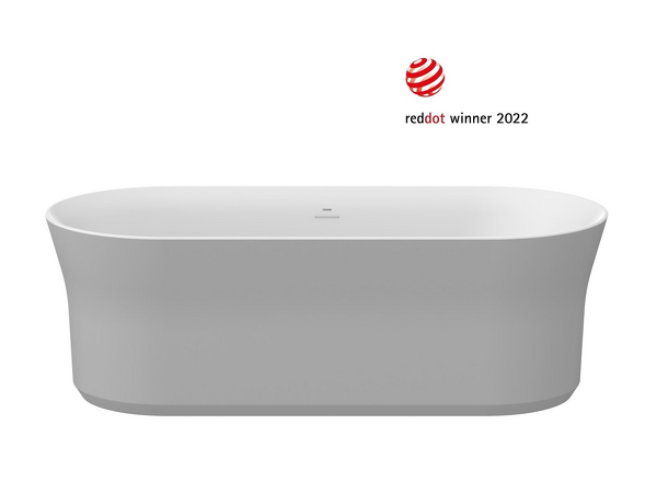 Vana Ypsilon 180x80, volně stojící, Smoke Grey/bílá, krytka přepadu a odtoku bílá