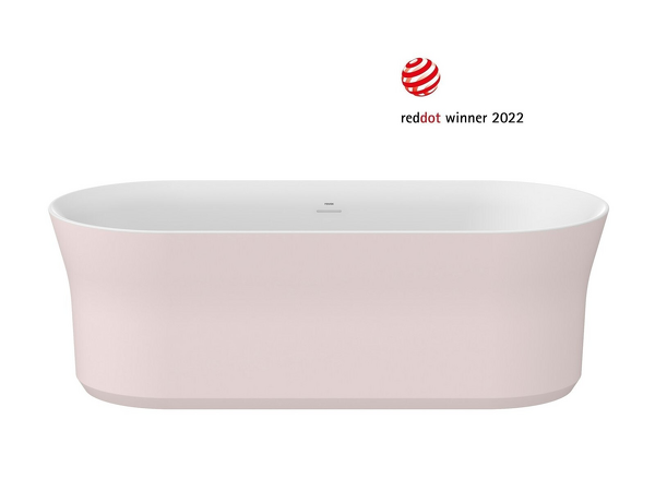Vana Ypsilon 180x80, volně stojící, Alabaster Pink/bílá, krytka přepadu a odtoku bílá