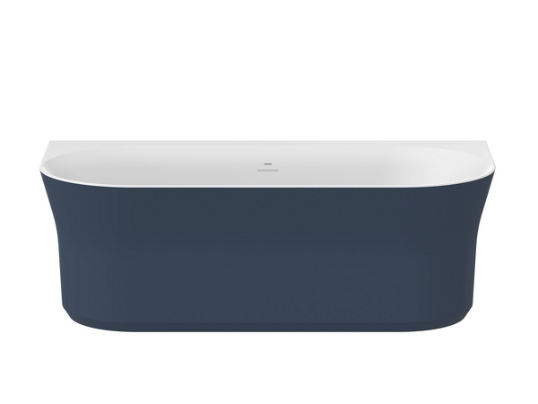 Vana Ypsilon Wall 178x86, volně stojící, Deepsea Blue/bílá, krytka přepadu a odtoku bílá