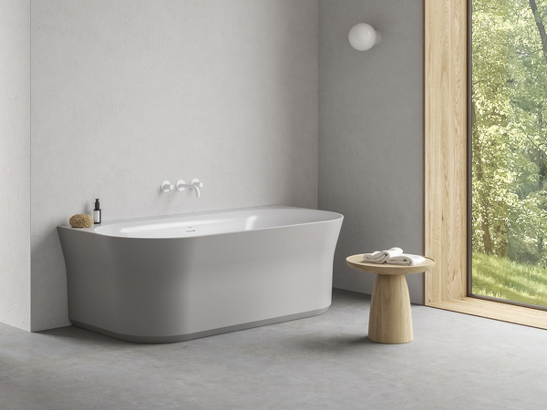 Vana Ypsilon Wall 178x86, volně stojící, Smoke Grey/bílá, krytka přepadu a odtoku bílá