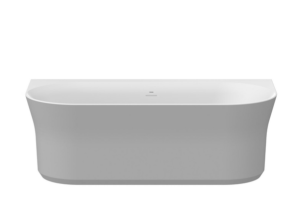 Vana Ypsilon Wall 178x86, volně stojící, Smoke Grey/bílá, krytka přepadu a odtoku bílá