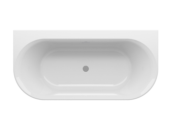 Vana Ypsilon Wall 178x86, volně stojící, Smoke Grey/bílá, krytka přepadu a odtoku bílá