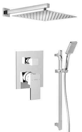CUBEMIX podomítkový sprchový set s pákovou baterií, 2 výstupy, posuvný držák sprchy, chrom