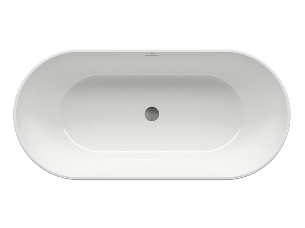 Vana FREEDOM O 169x80 snowwhite, krytka přepadu a odtoku chrom