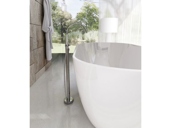 Vana FREEDOM O 169x80 snowwhite, krytka přepadu a odtoku chrom