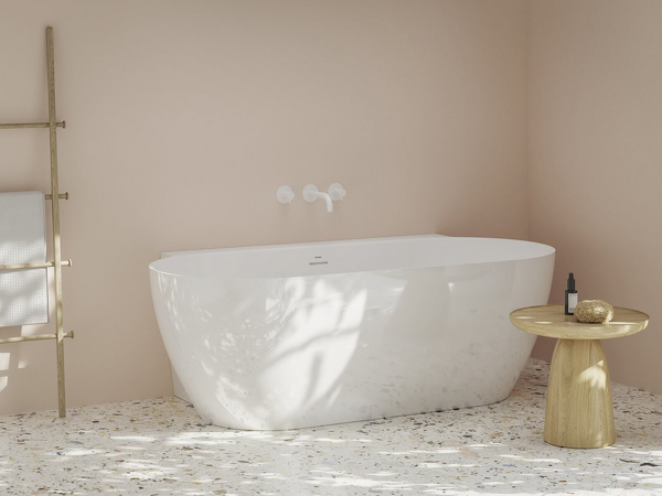 Vana Freedom Wall II Tec 170x87, volně stojící, bílá, krytka odtoku černá