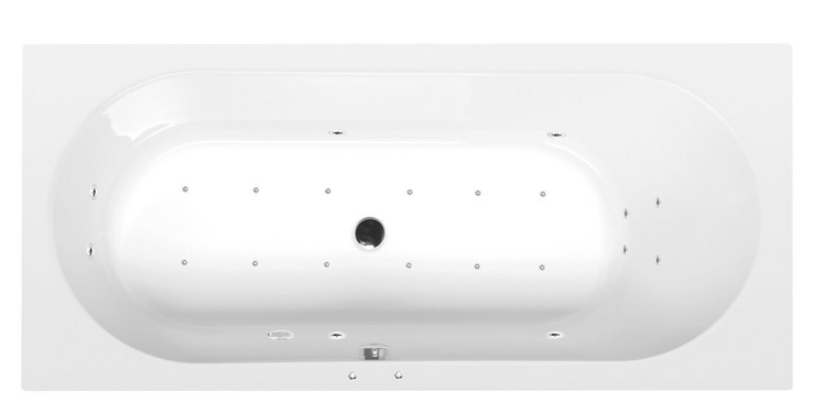 ASTRA B hydromasážní vana, 165x75x48cm, Active Hydro-Air, chrom