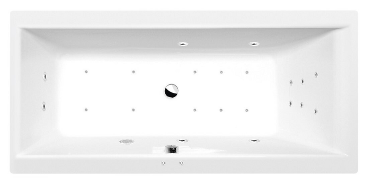 CLEO hydromasážní vana, 160x75x48cm, Attraction Hydro-Air, chrom