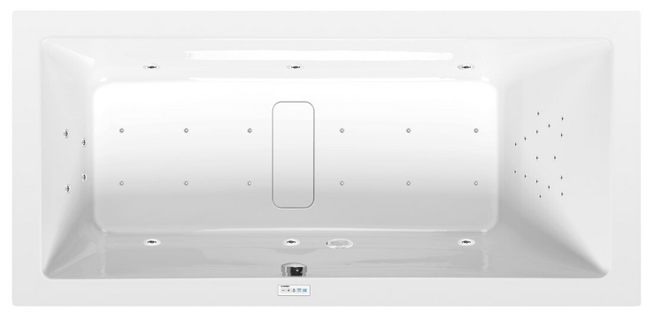 MARLENE hydromasážní vana, 180x80x48cm, Highline Hydro-Air, chrom