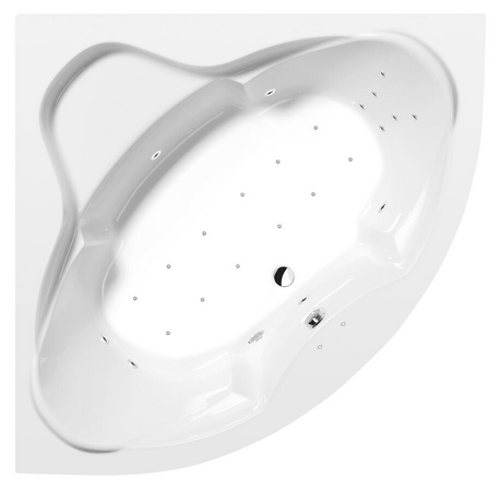 SIMONA hydromasážní vana, 150x150x44cm, Attraction Hydro-Air, chrom