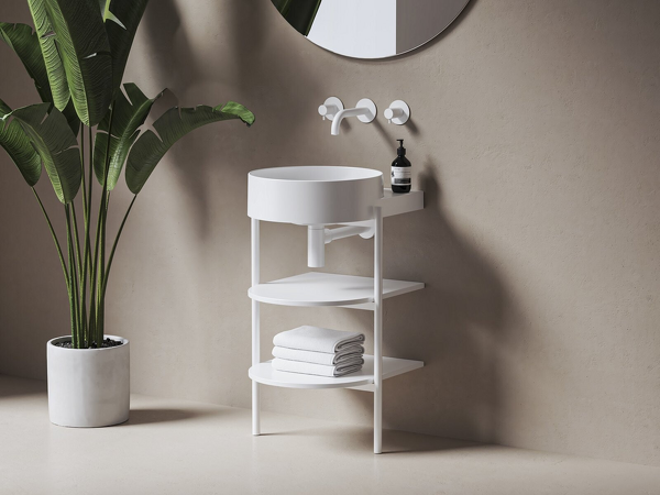 Umyvadlo Yard 40, bez otvoru pro baterii, bez přepadu, bílá matná