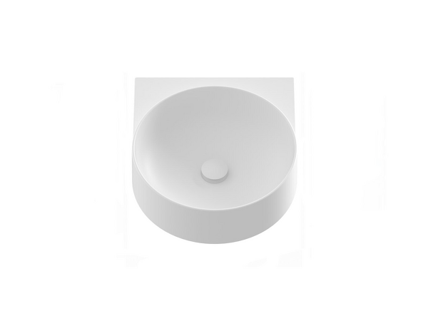 Umyvadlo Yard 40, bez otvoru pro baterii, bez přepadu, bílá matná