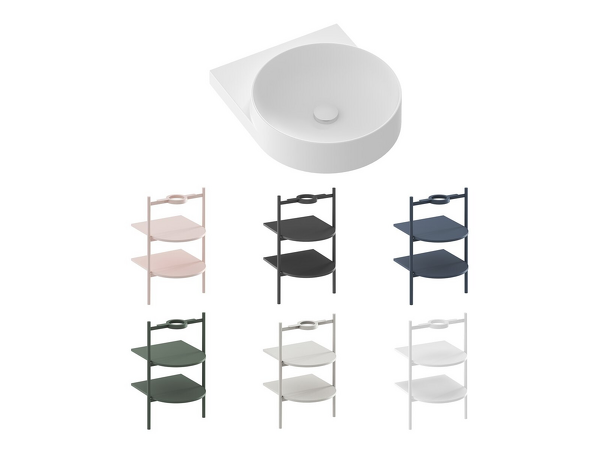 Umyvadlo Yard 40, bez otvoru pro baterii, bez přepadu, bílá matná