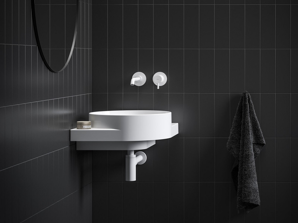 Umyvadlo Yard 45 C, bez otvoru pro baterii, bez přepadu, bílá matná