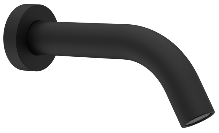 Nástěnná výtoková hubice, kulatá, 174mm, černá mat
