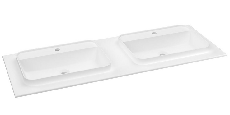 BRAHEA dvojumyvadlo 141x51,5cm (70+70cm), bílá mat