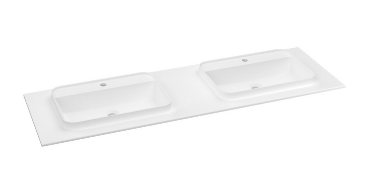 BRAHEA dvojumyvadlo 161x51,5cm (80+80cm), bílá mat