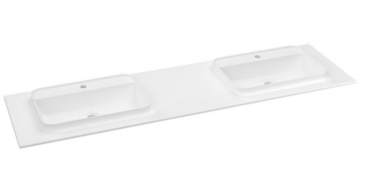 BRAHEA dvojumyvadlo 181x51,5cm (80+20+80cm), bílá mat