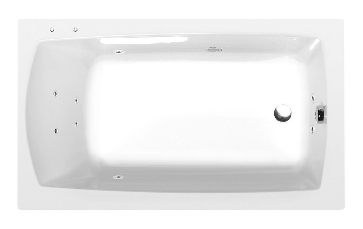 LILY hydromasážní vana, 120x70x39cm, Active Hydro, chrom