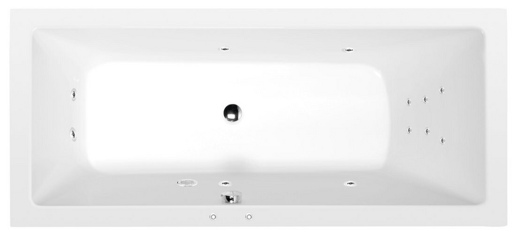 MIMOA hydromasážní vana, 170x80x39cm, Attraction Hydro, chrom