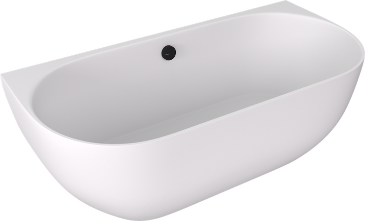 PAGODA nástěnná vana litý mramor 170x85x58cm, bílá mat