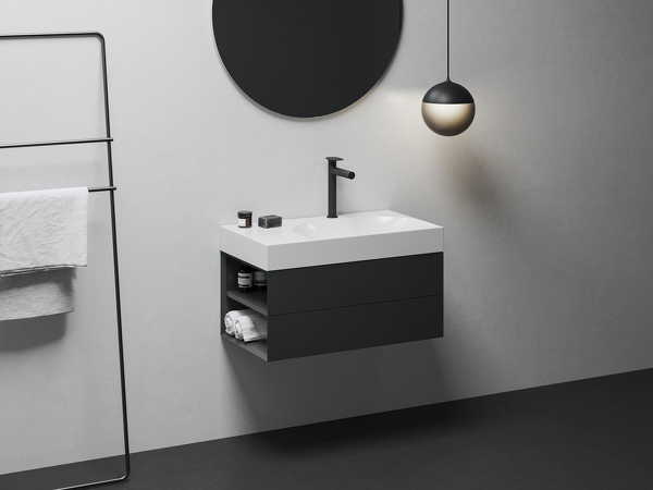 SD Lite 80 L skříňka pod umyvadlo černá matná