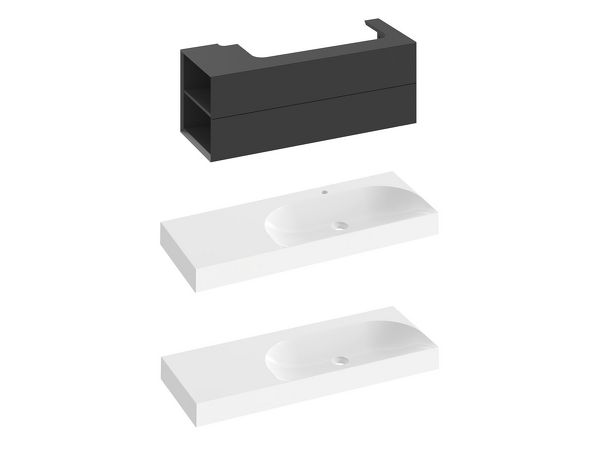 SD Lite 120 L skříňka pod umyvadlo černá matná